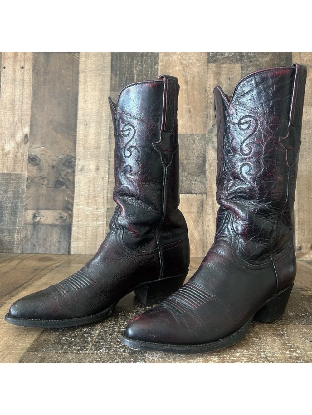 Lucchese Classics L680404 Black Cherry Western Cowboy Boots Mens 8 D